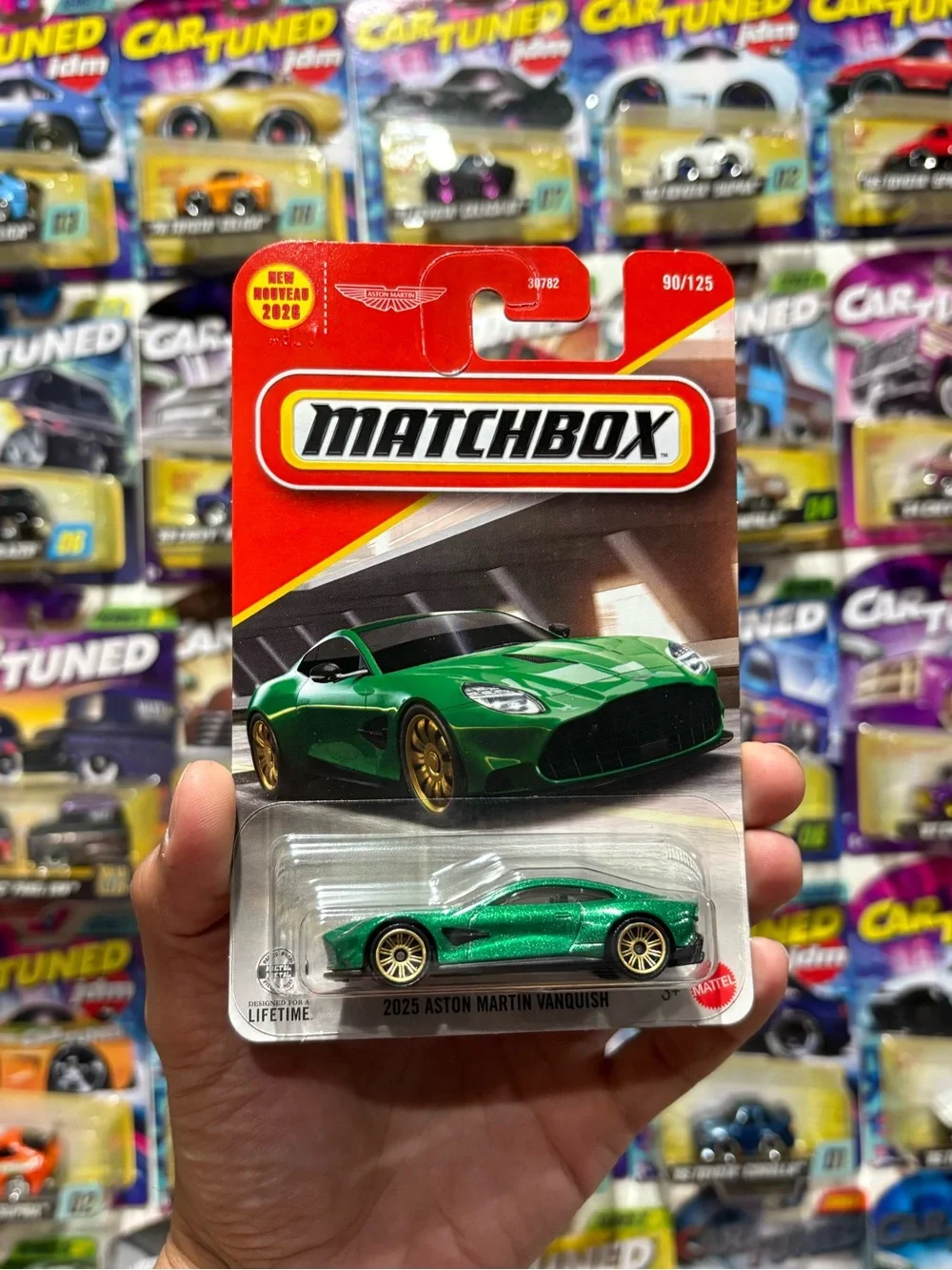 Matchbox 2025 Aston Martin Vanquish in Metallic Green with Gold Wheels
